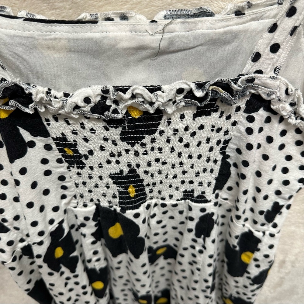 UO urban outfitters Remy Linen Ruffle Square Neck Midi Dress Daisy print medium - Picture 8 of 12